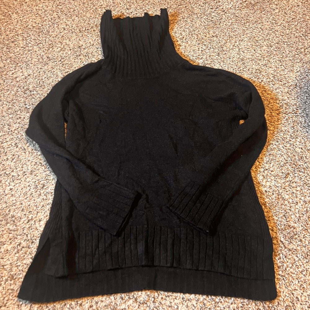 The Limited Women's‎ Black Turtleneck Sweater Long Sleeve Ribbed Trim Casual M